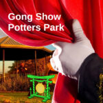 Cutout showing a gong and Potters Park